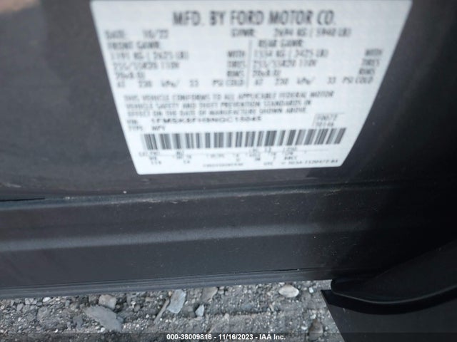 2022 FORD EXPLORER LIMITED VIN: 1FMSK8FH9NGC15045