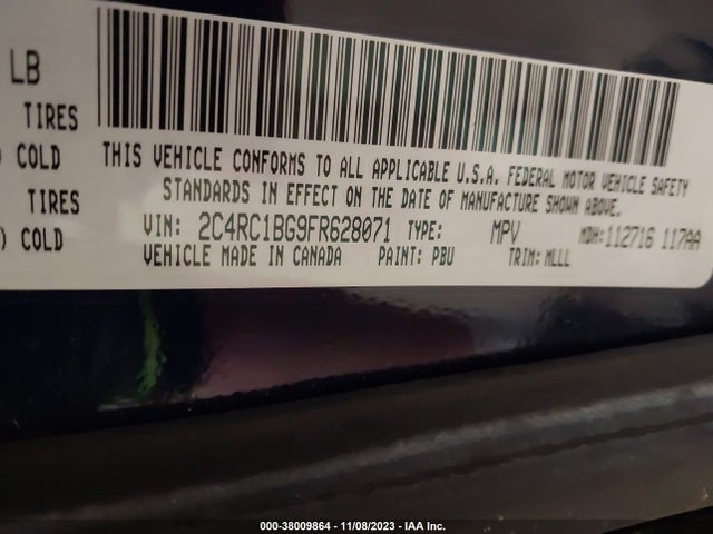 2C4RC1BG9FR628071 Chrysler Town & Country Touring