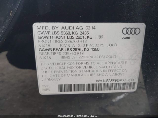 2014 AUDI Q5 WA1LFAFP9EA085230 Photo 8