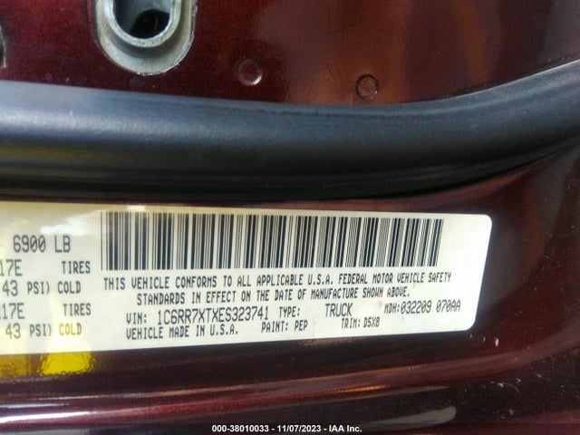 RAM 1500 Ssv 2014 1C6RR7XTXES323741 Image 9