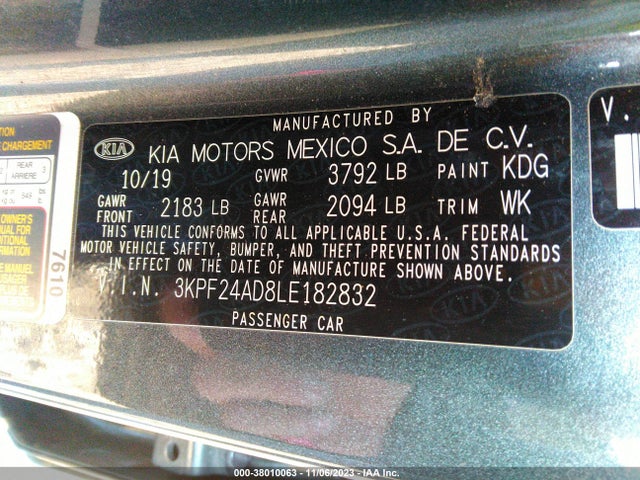 KIA Forte Lxs 2020 3KPF24AD8LE182832 Image 9