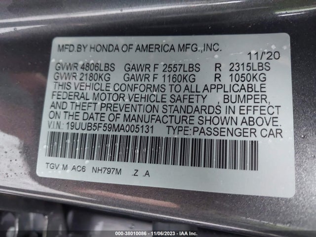 Acura Tlx A-spec Package 2021 19UUB5F59MA005131 Image 9
