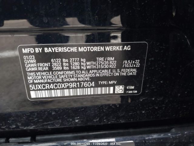 5UXCR4C0XP9R17604 BMW X5 Sdrive40i