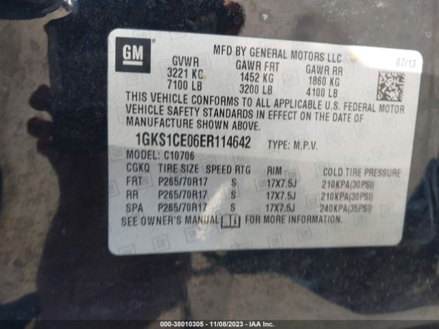 1GKS1CE06ER114642 GMC YUKON SLT