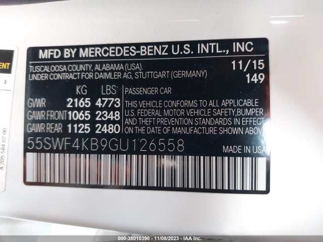Mercedes Benz C 2016 55SWF4KB9GU126558 Image 22