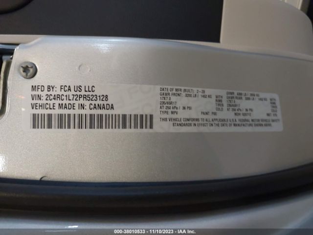 2C4RC1L72PR523128 Chrysler Pacifica Hybrid Touring L