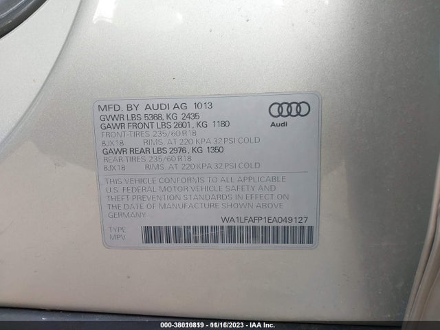 Audi Q5 2.0t Premium 2014 WA1LFAFP1EA049127 Image 9