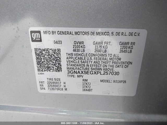 Chevrolet Equinox Awd 1fl 2023 3GNAX5EGXPL257030 Image 9
