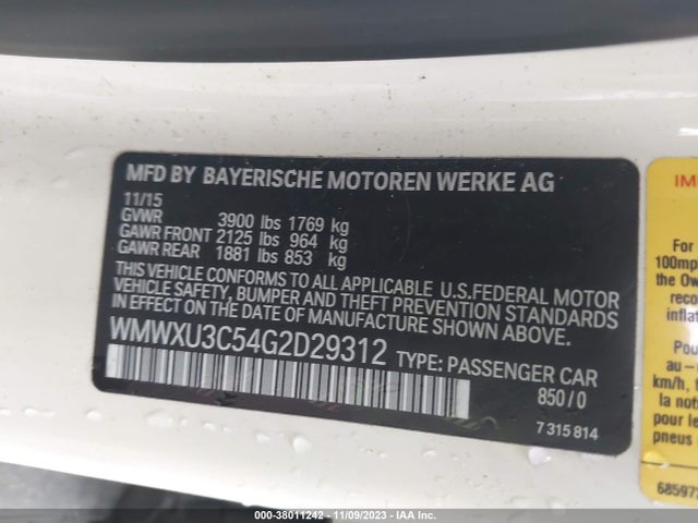 2016 MINI HARDTOP WMWXU3C54G2D29312 Photo 8