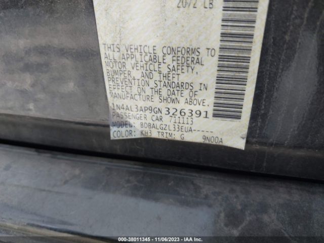 1N4AL3AP9GN326391 Nissan Altima 2.5/2.5 S/2.5 Sl