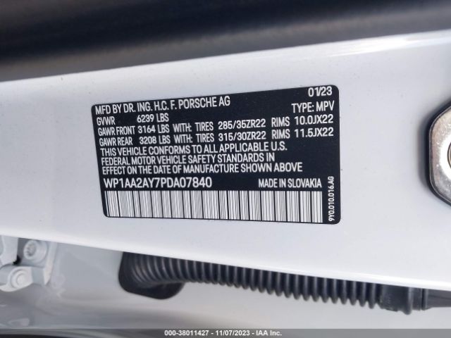 2023 PORSCHE CAYENNE WP1AA2AY7PDA07840 Photo 8