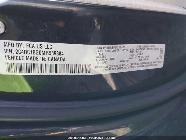 Chrysler Pacifica Touring L 2021 2C4RC1BG0MR589884 Image 9