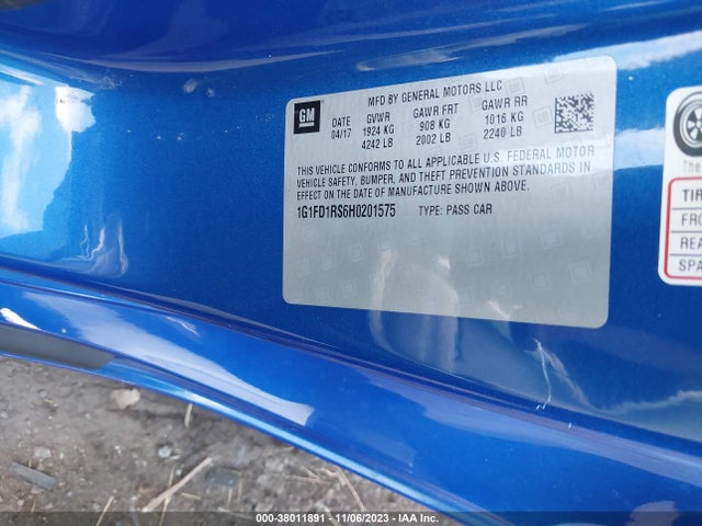 Chevrolet Camaro 2lt 2017 1G1FD1RS6H0201575 Image 9