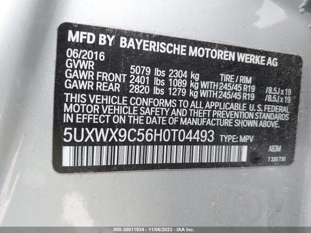BMW X3 Xdrive28i 2017 5UXWX9C56H0T04493 Image 9