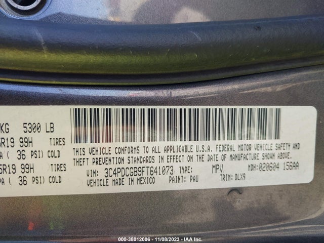 Dodge Journey Crossroad 2015 3C4PDCGB9FT641073 Image 9