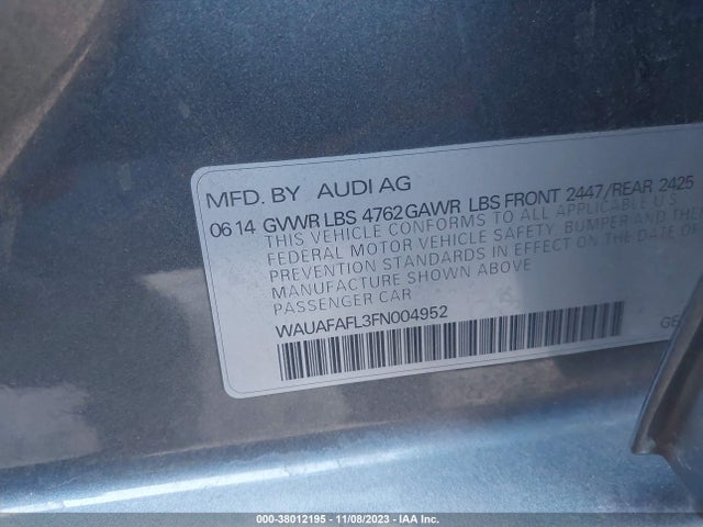 Audi A4 2.0t Premium 2015 WAUAFAFL3FN004952 Image 9