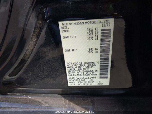 1N4AL3AP2GC119644 Nissan Altima 2.5 S