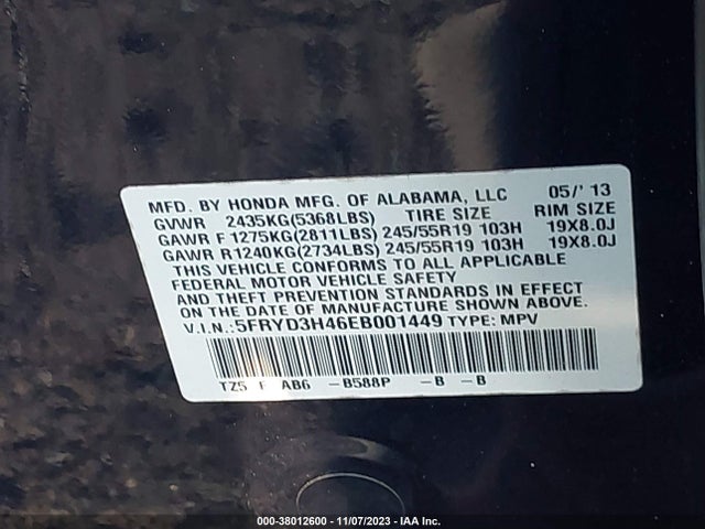 Acura Mdx Technology Package 2014 5FRYD3H46EB001449 Image 9