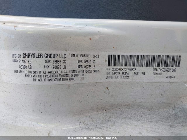 2013 FIAT 500 3C3CFFCR7DT750372 Photo 8