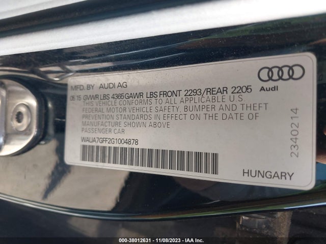 WAUA7GFF2G1004878 Audi A3 1.8t Premium
