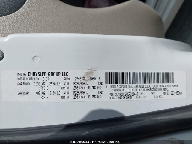 Dodge Grand Caravan Sxt 2014 2C4RDGCG0ER323443 Image 9