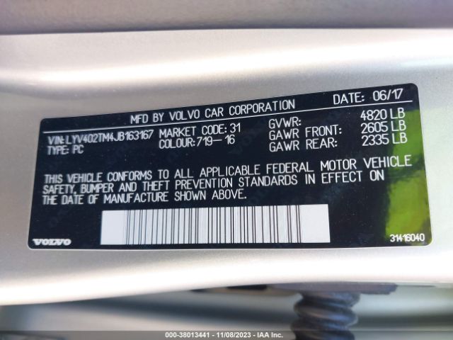 LYV402TM4JB163167 Volvo S60 Inscription T5 Platinum
