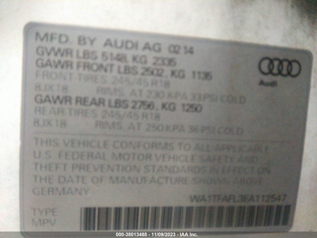 WA1TFAFL3EA112547 Audi Allroad 2.0t Premium