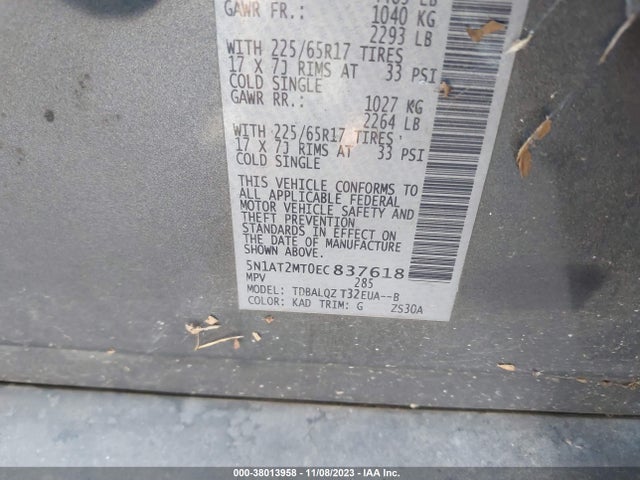Nissan ROGUE SV 2014 5N1AT2MT0EC837618 Image 9