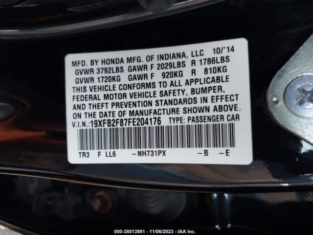 19XFB2F87FE204176 Honda CIVIC EX