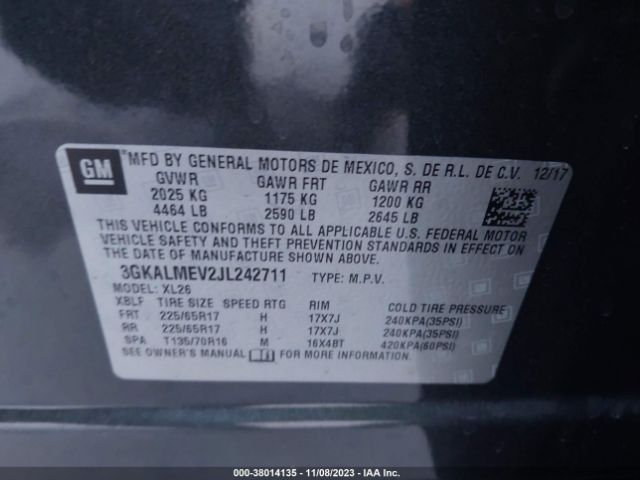 3GKALMEV2JL242711 GMC Terrain Sle