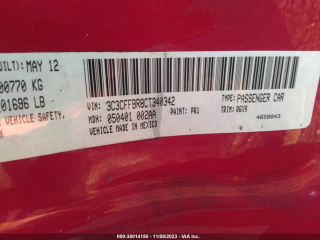 2012 FIAT 500 3C3CFFBR8CT340342 Photo 8