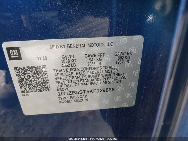 Chevrolet Malibu 1ls 2019 1G1ZB5ST5KF129866 Image 9