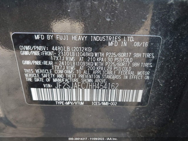 Subaru Forester 2.5i Premium 2017 JF2SJAEC7HH454162 Image 8