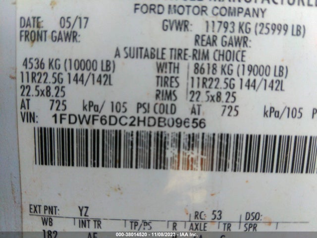 Aukcja sprzedaży 2017 Ford F-650 Diesel, vin: 1FDWF6DC2HDB09656, numer aukcji: 38014520