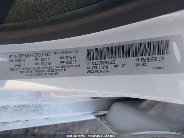 Chrysler 200 Limited 2015 1C3CCCAB8FN531226 Image 9