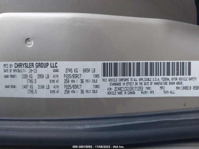 2C4RC1CG1ER171253 Chrysler Town & Country Touring-l