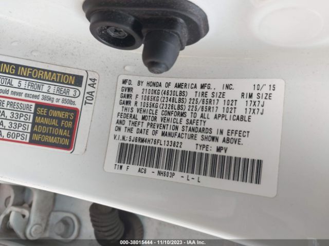 5J6RM4H76FL133822 Honda Cr-v Ex-l