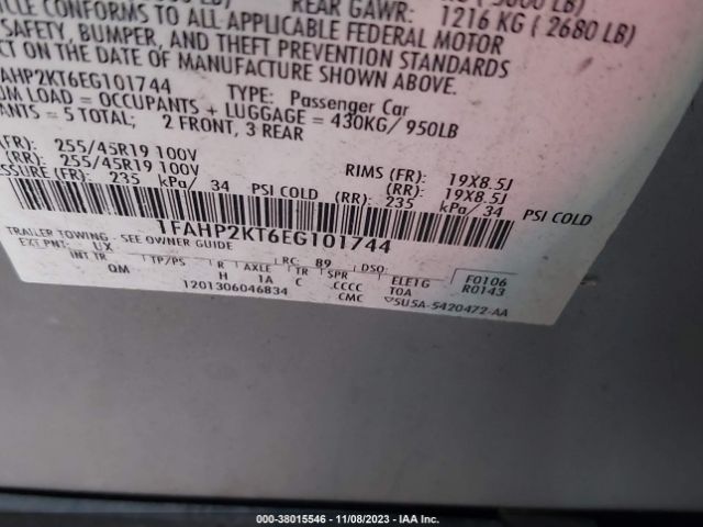 1FAHP2KT6EG101744 Ford TAURUS SHO