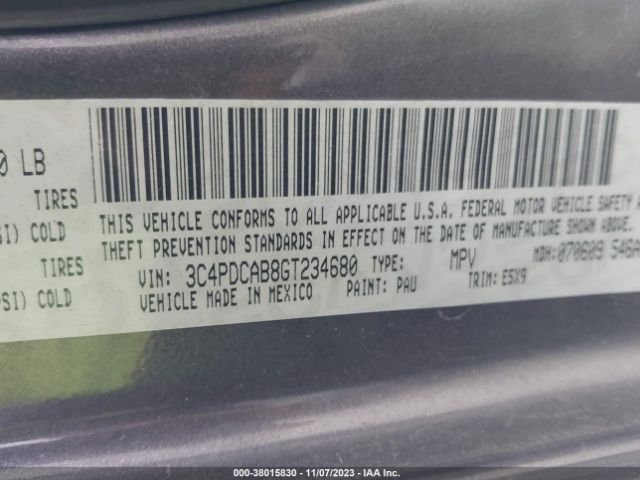 3C4PDCAB8GT234680 Dodge JOURNEY SE