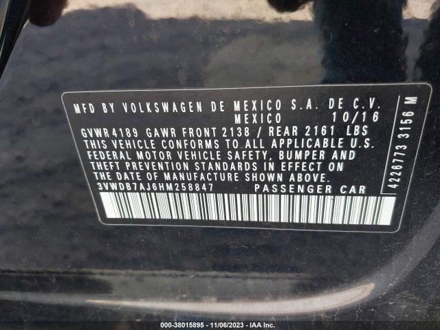 3VWDB7AJ6HM258847 Volkswagen Jetta 1.4t Se