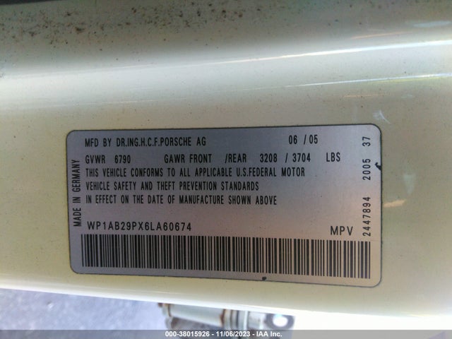 2006 PORSCHE CAYENNE WP1AB29PX6LA60674 Photo 8