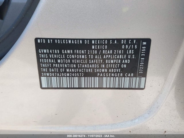 3VWD67AJ9GM240572 Volkswagen Jetta 1.4t Se