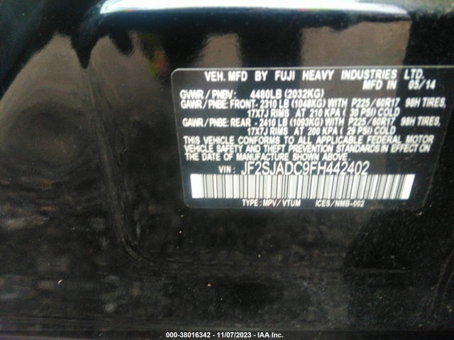 JF2SJADC9FH442402 Subaru Forester 2.5i Premium