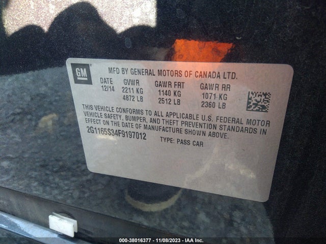 Chevrolet IMPALA 2LZ 2015 2G1165S34F9197012 Image 9