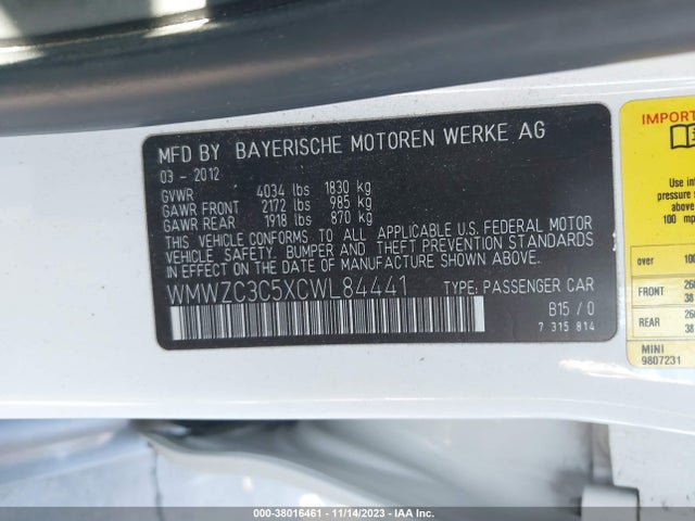 2012 MINI COOPER S COUNTRYMAN WMWZC3C5XCWL84441 Photo 8