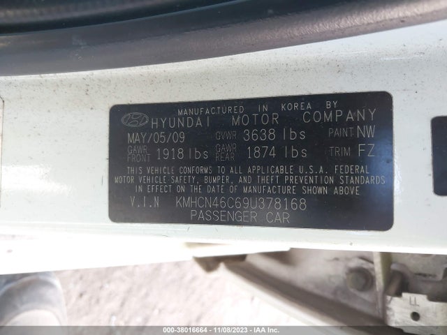 2009 HYUNDAI ACCENT GLS VIN: KMHCN46C69U378168