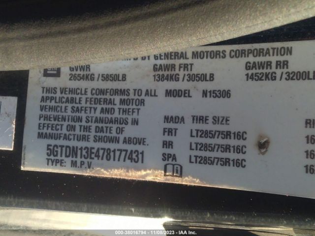 2007 HUMMER H3 5GTDN13E478177431 Photo 8