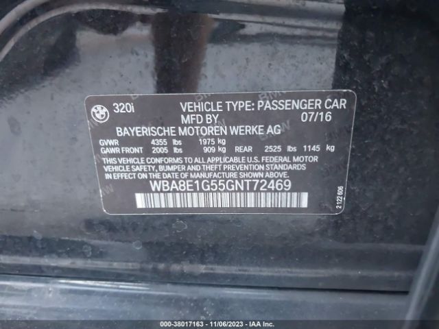 2016 BMW 320I WBA8E1G55GNT72469 Photo 8