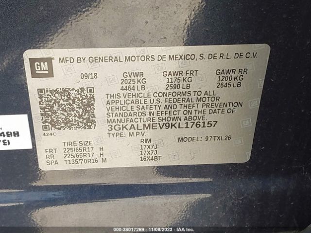 3GKALMEV9KL176157 GMC Terrain Sle