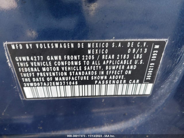 3VWD07AJ2EM371048 Volkswagen Jetta 1.8t Se